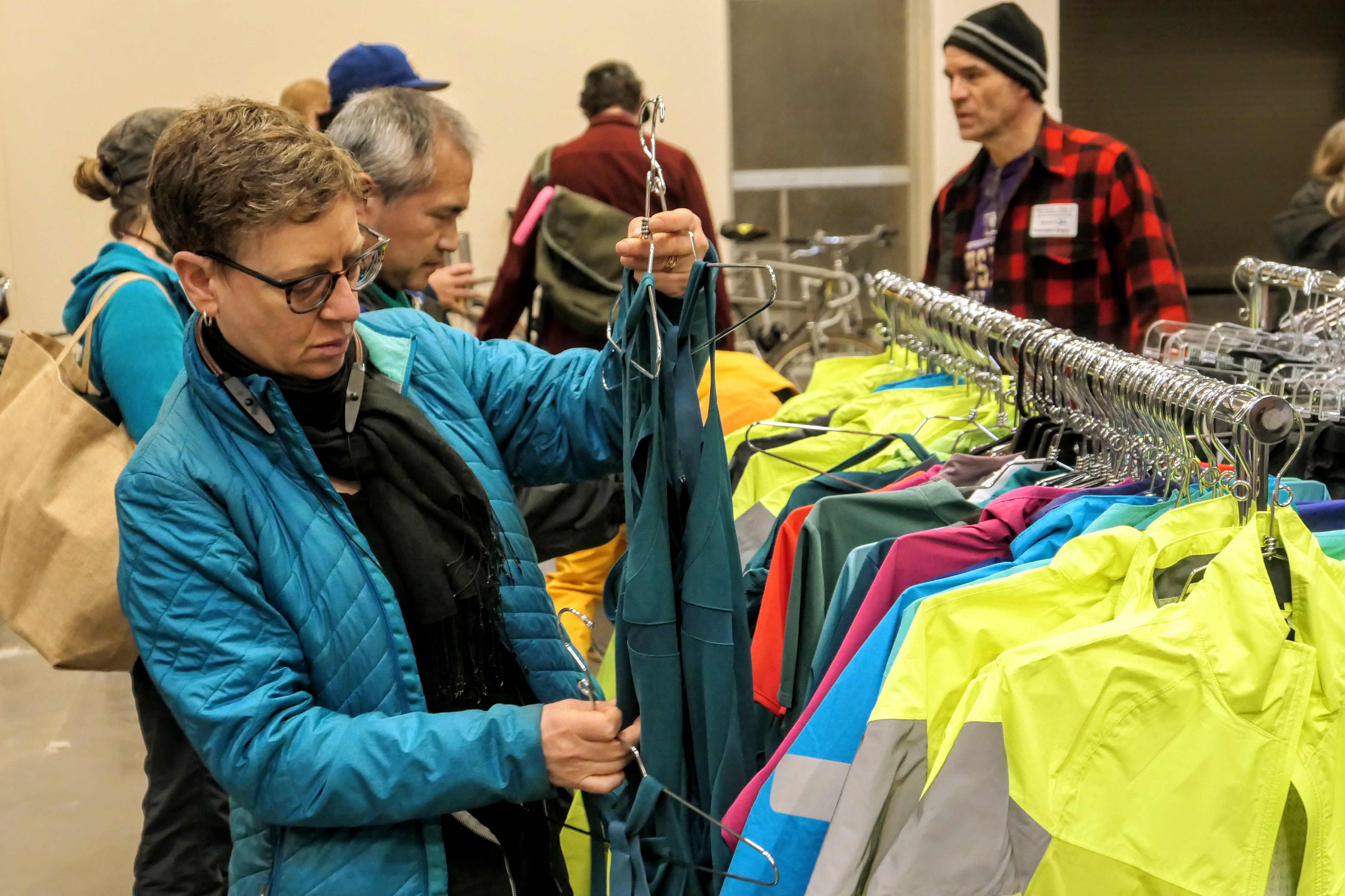 Come browse the racks of discounted bike clothing